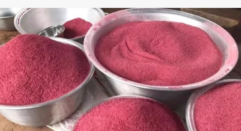 Pink-Garri-Made-From-Potatoes