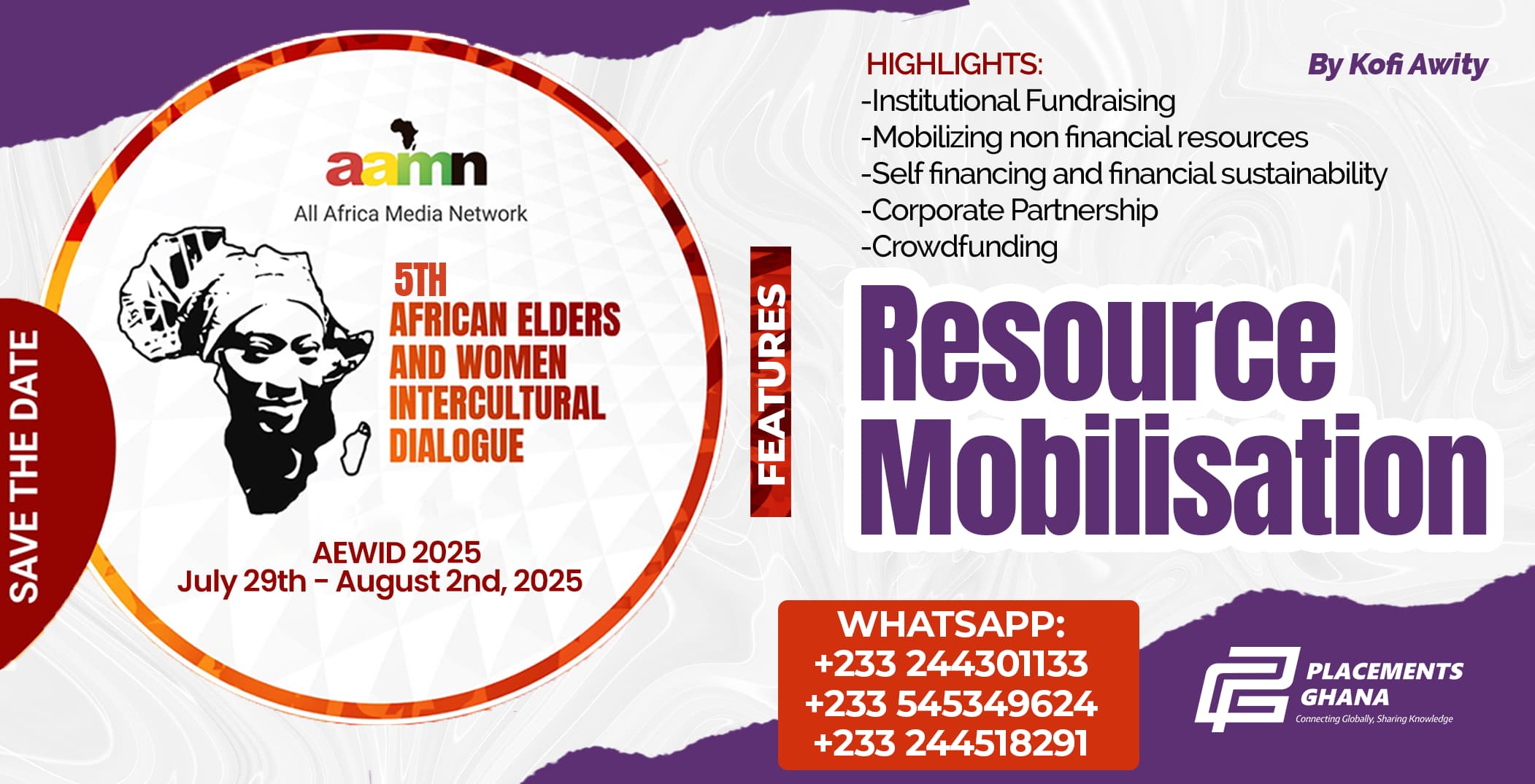Kofi Awity to lead Masterclass on Resource Mobilisation at 5th AEWID